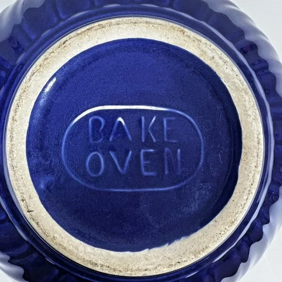 Vintage SAFE OVEN Stoneware Mixing Bowl Crock Cobalt Blue 9‎ inch - Picture 4 of 7